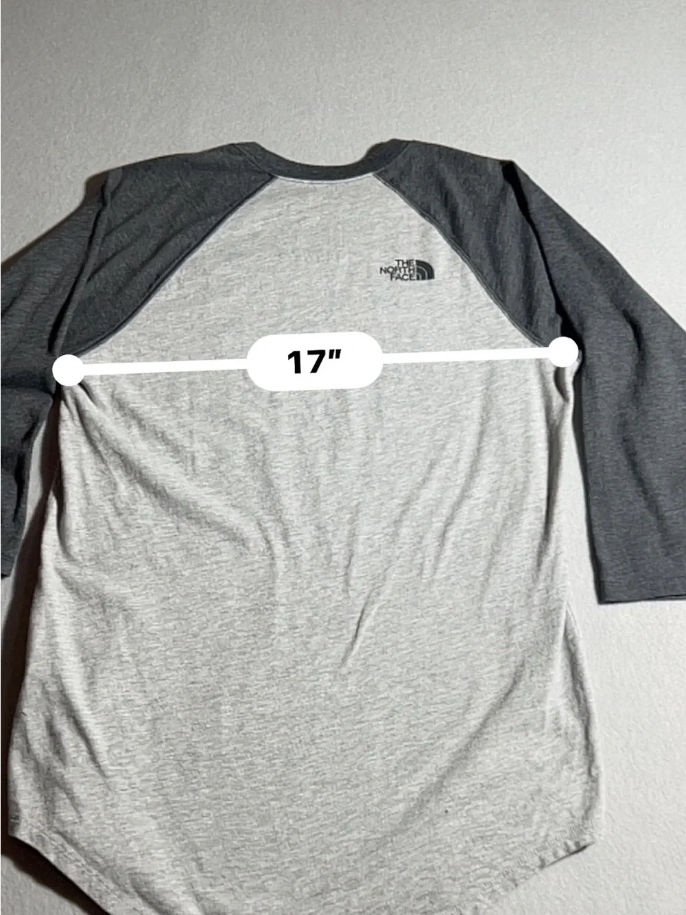 The North Face Men's White & Gray Raglan Graphic Baseball Tee